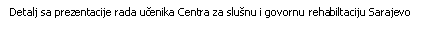 Text Box: Detalj sa prezentacije rada uenika Centra za slunu i govornu rehabiltaciju Sarajevo