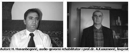 Text Box:      
Autori: H. Hasanbegovi, audio-govorni rehabilitator i prof.dr. A.Kasumovi, lingvist
